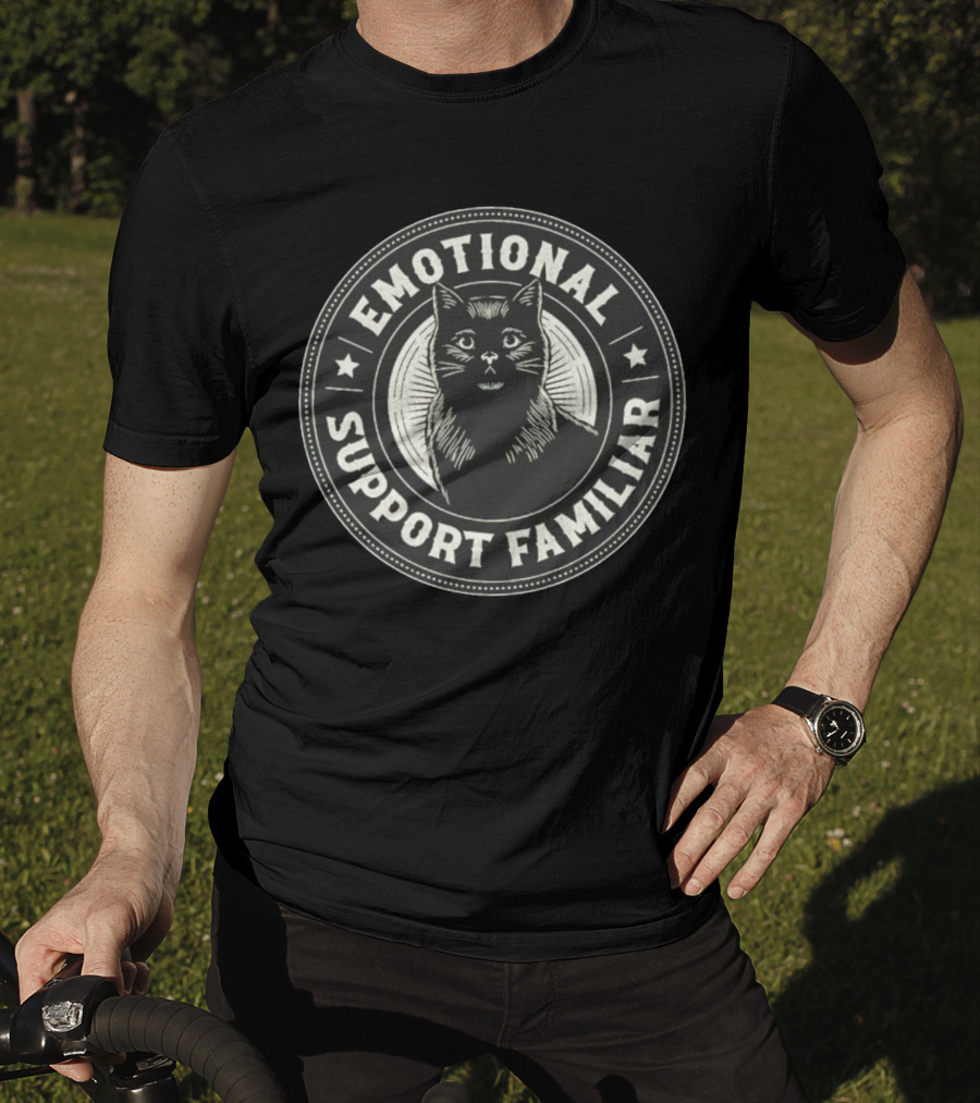 Emotional Support Familiar Black Cat T-Shirt