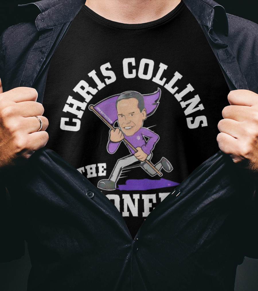 Chris Collins The Pioneer With Northwestern Flag T-Shirt