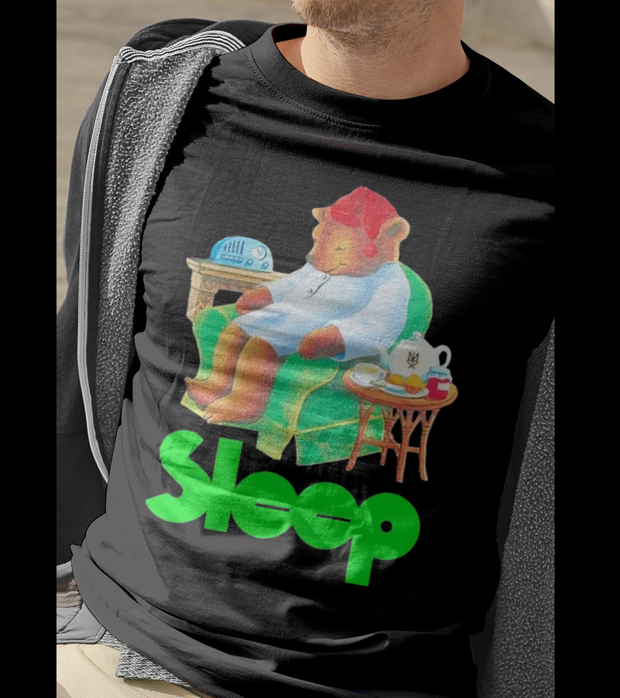 Sleep Tea Bear Radio Chair Cozy Time T-Shirt