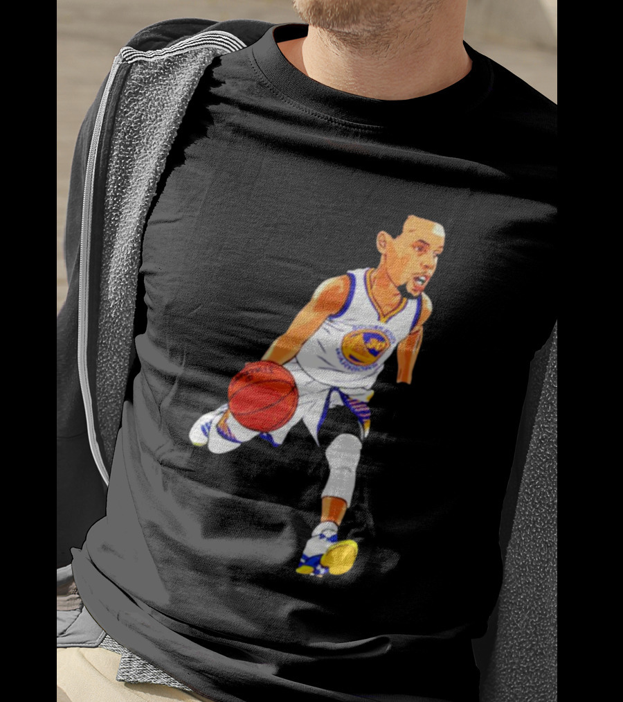 Steph Curry Oakland Basketball Cartoon Golden State Warriors T-Shirt
