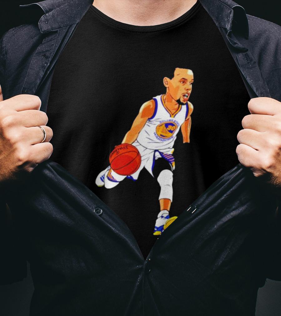 Steph Curry Oakland Basketball Cartoon Golden State Warriors T-Shirt