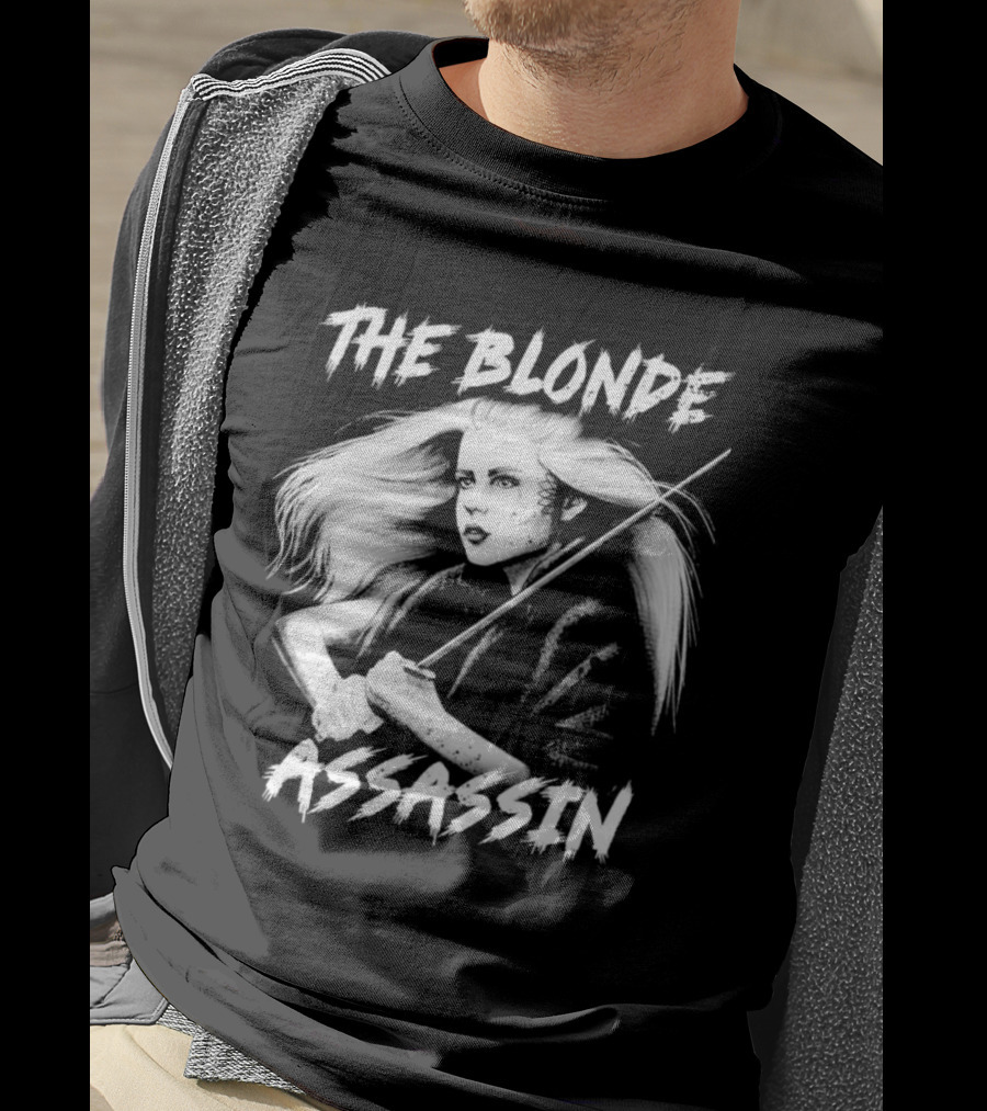 The Blonde Assassin Sword-Wielding Warrior T-Shirt