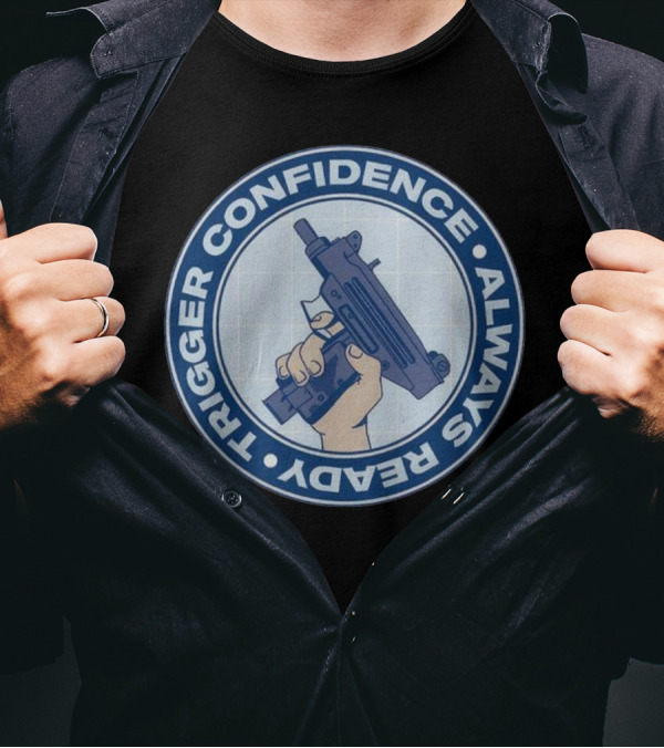 Fudd Busters Trigger Confidence Always Ready Handgun Emblem T-Shirt