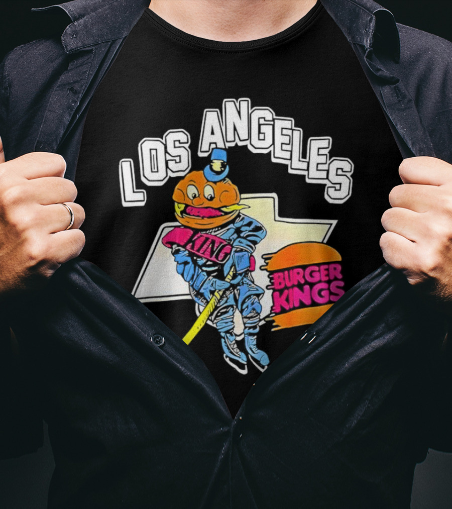 Los Angeles Burger Kings Hockey Comic Mascot T-Shirt