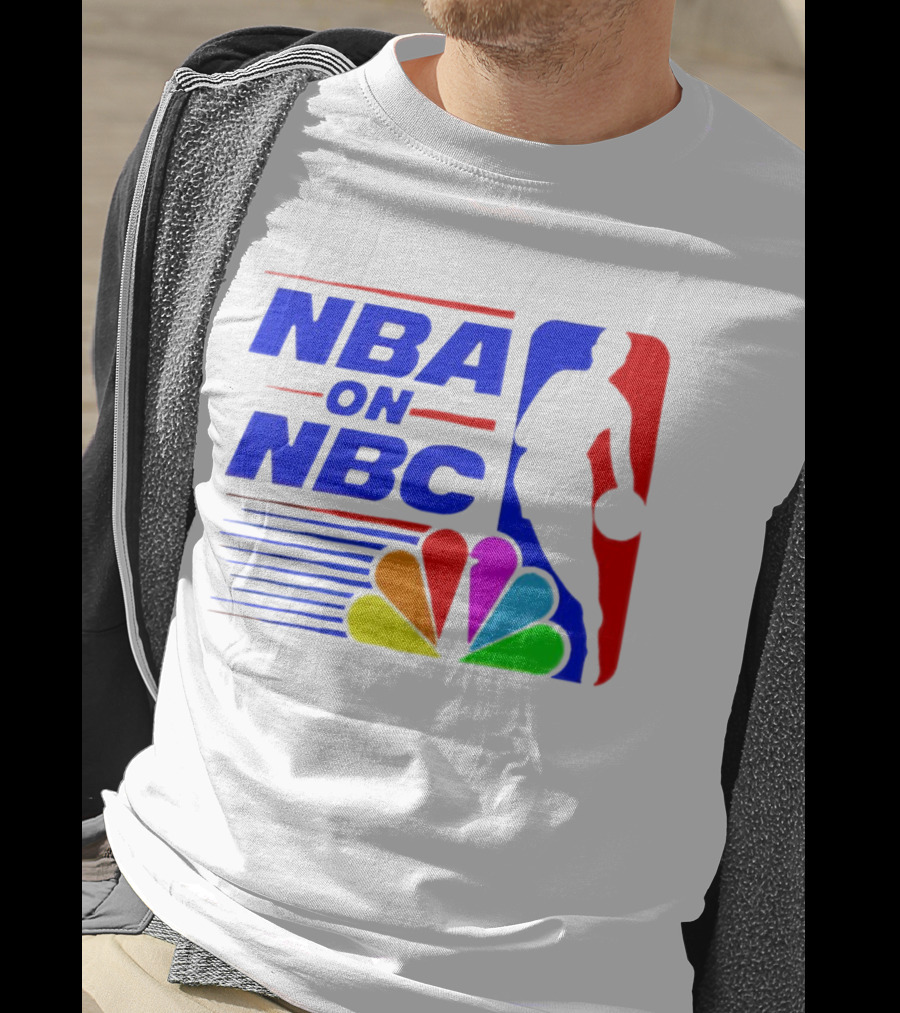 NBA On NBC Basketball Silhouette With Peacock T-Shirt