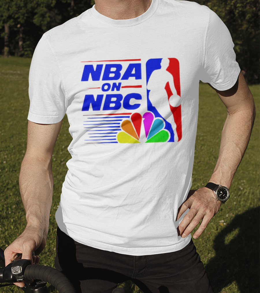 NBA On NBC Basketball Silhouette With Peacock T-Shirt
