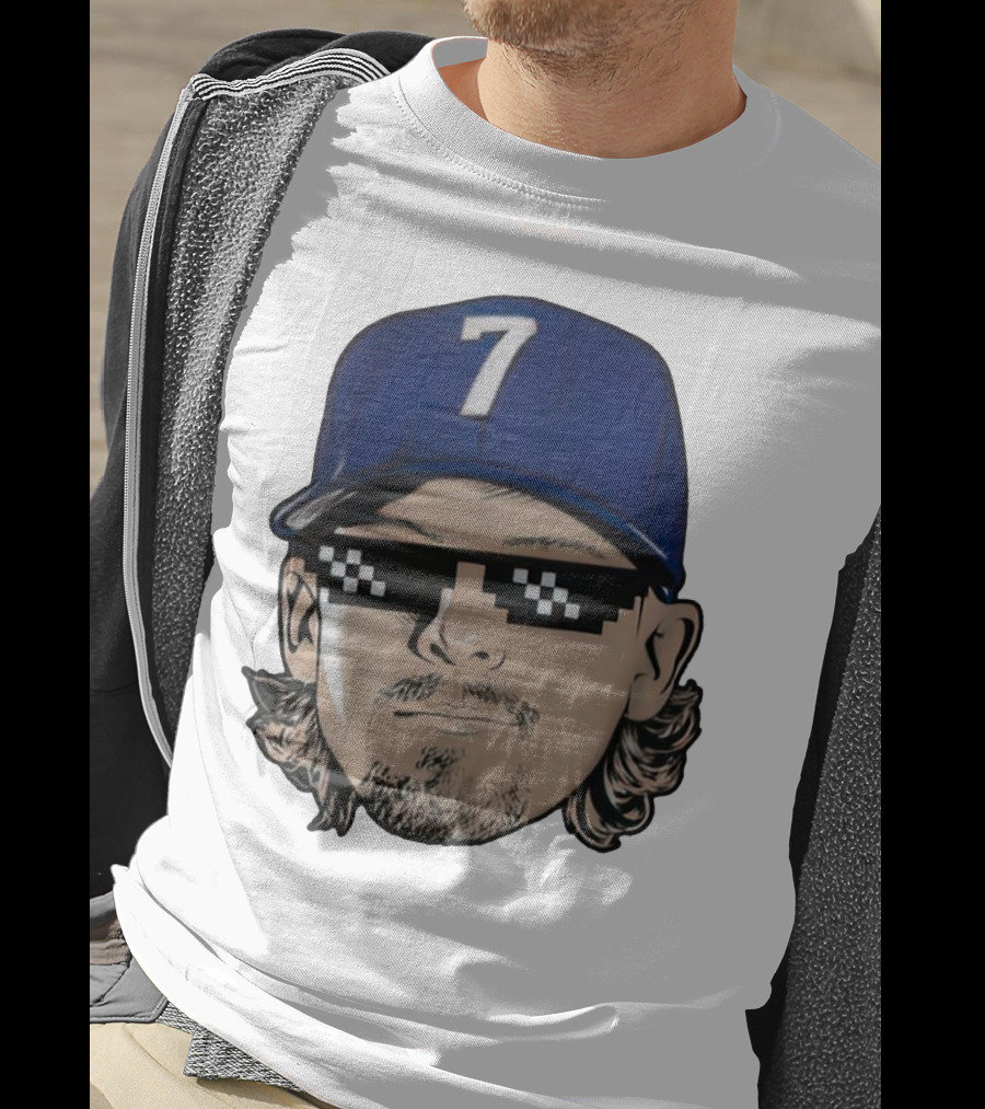 Bobby Witt Jr. Deal With It Kansas City Royals Pixelated Glasses Cap Number 7 T-Shirt