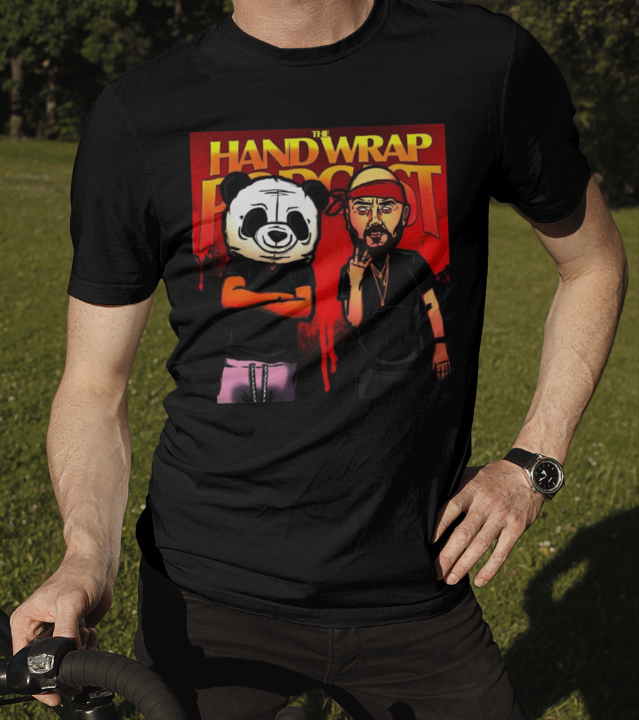 The Hand Wrap Podcast Panda Mask And Bandana Characters T-Shirt