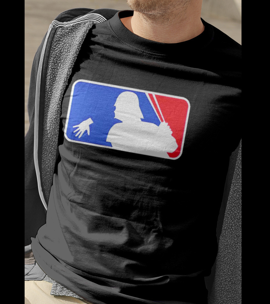 Darth Vader MLB Parody Silhouette With Baseball Bat And Hand T-Shirt