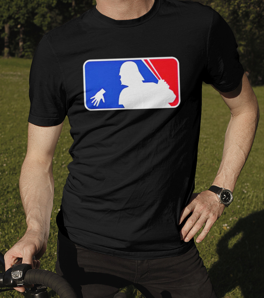 Darth Vader MLB Parody Silhouette With Baseball Bat And Hand T-Shirt