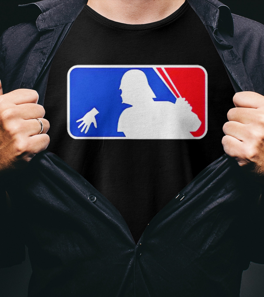 Darth Vader MLB Parody Silhouette With Baseball Bat And Hand T-Shirt