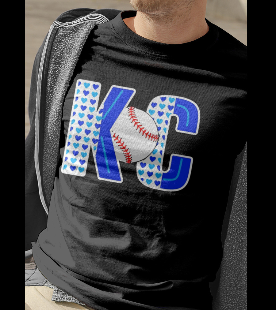KC Heart Baseball Royals MLB T-Shirt