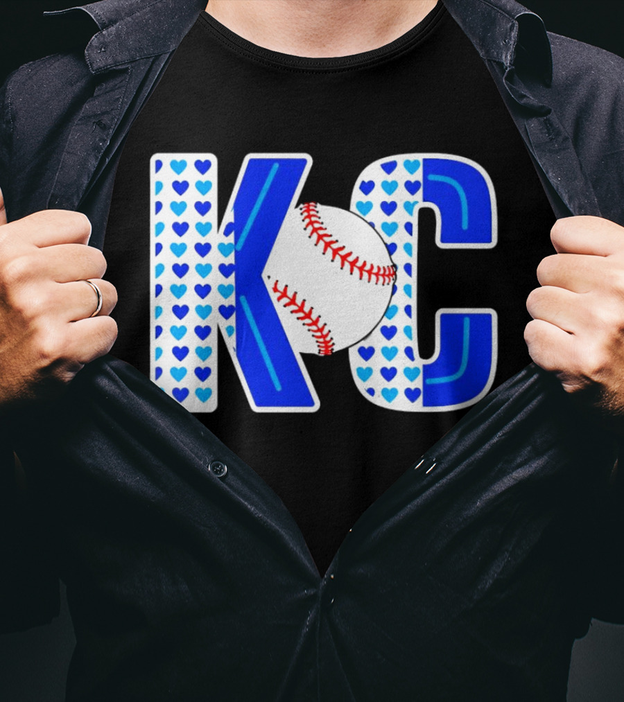 KC Heart Baseball Royals MLB T-Shirt