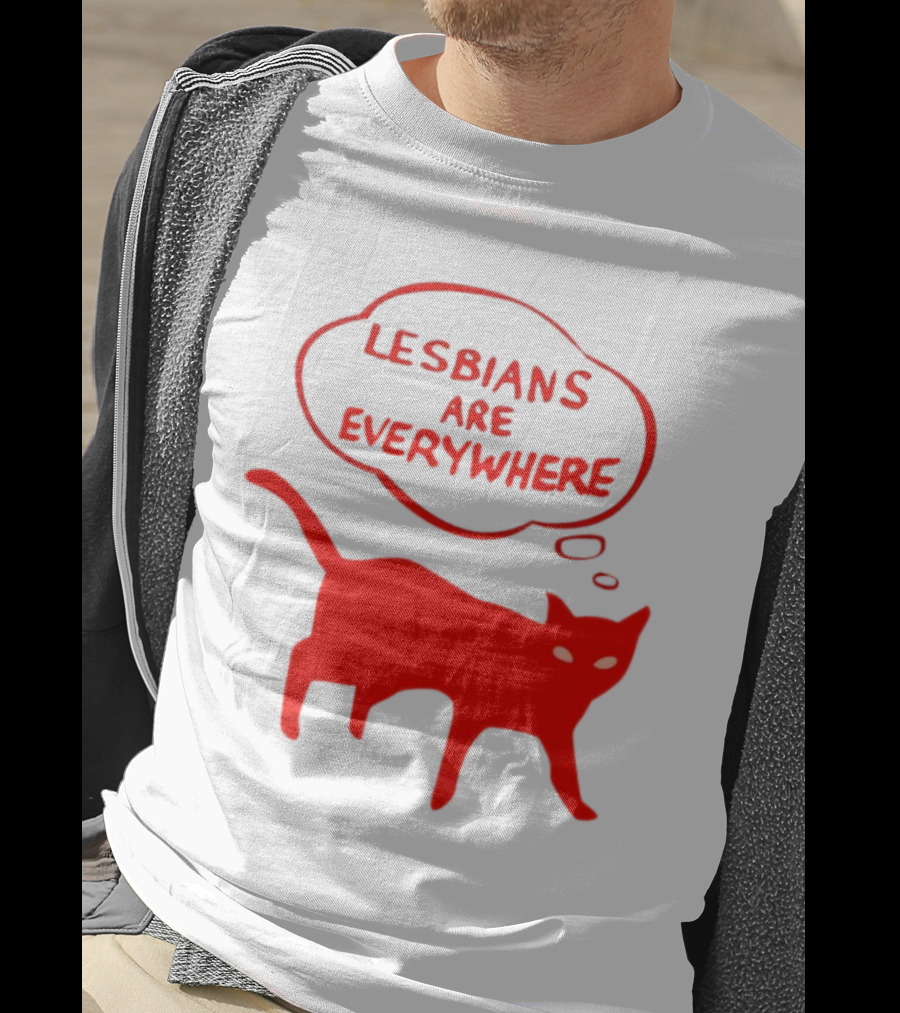 Lesbians Are Everywhere Red Cat T-Shirt