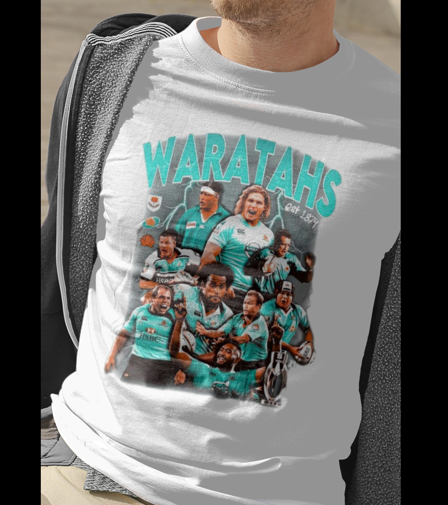 Waratahs Est 1874 Rugby Legends Portrait Featuring HSBC Team Players T-Shirt