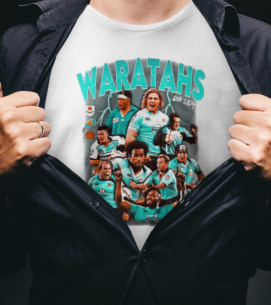 Waratahs Est 1874 Rugby Legends Portrait Featuring HSBC Team Players T-Shirt