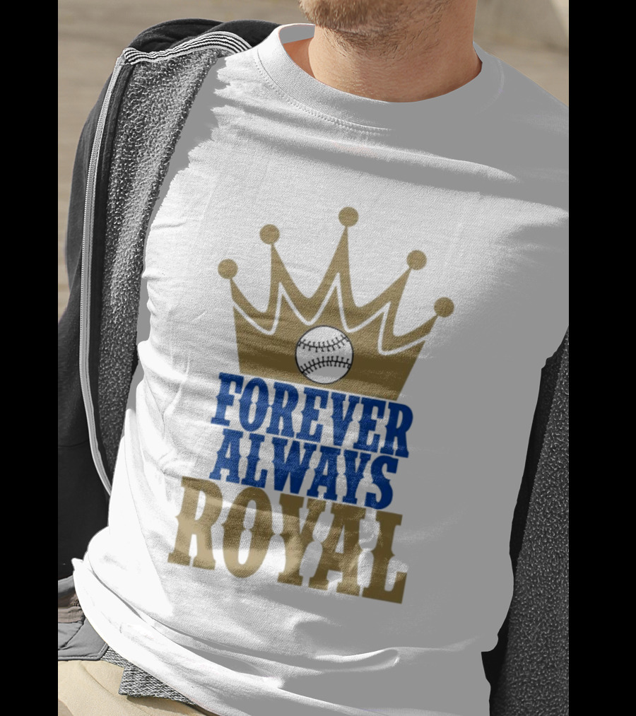 Forever Always Royal Crown Baseball T-Shirt