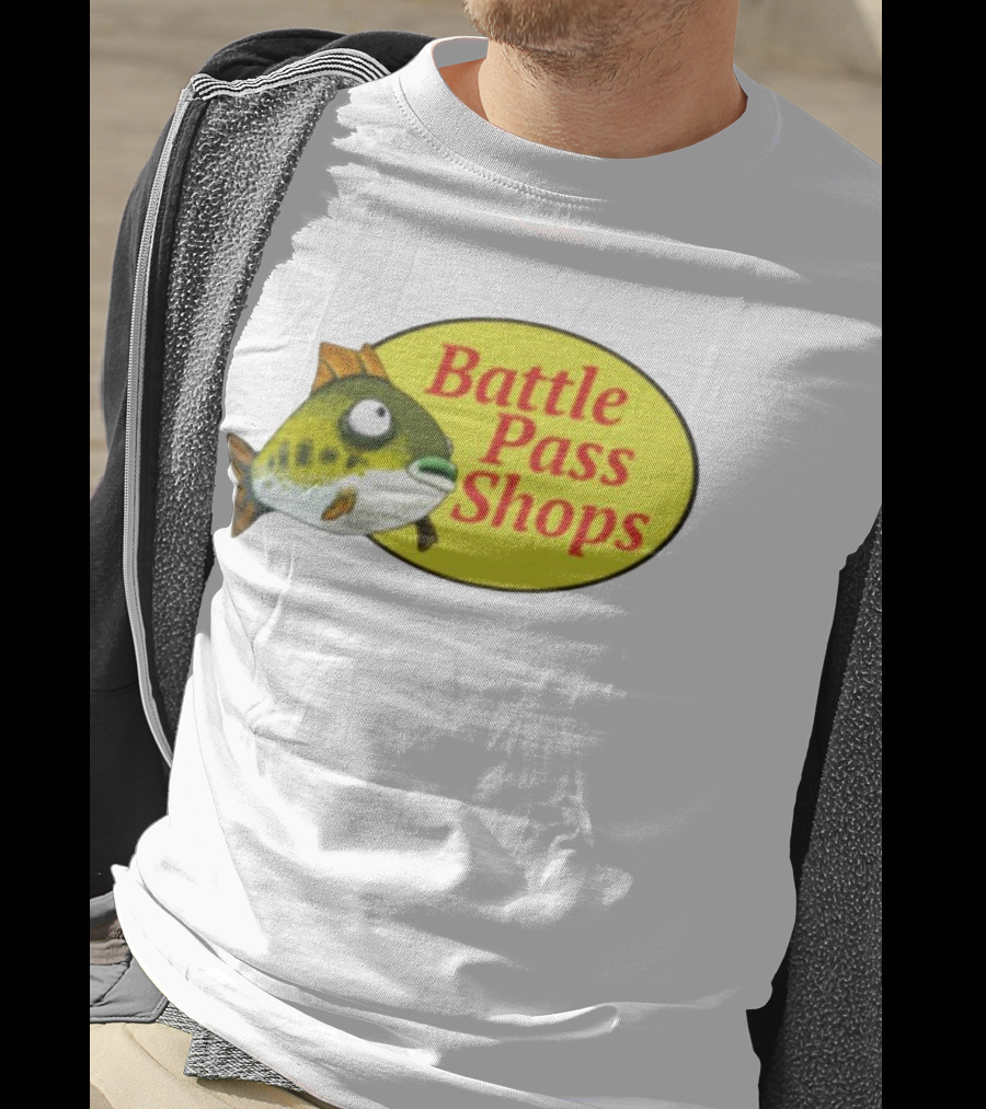 Battle Pass Shops Fish Logo Retro Inspired T-Shirt