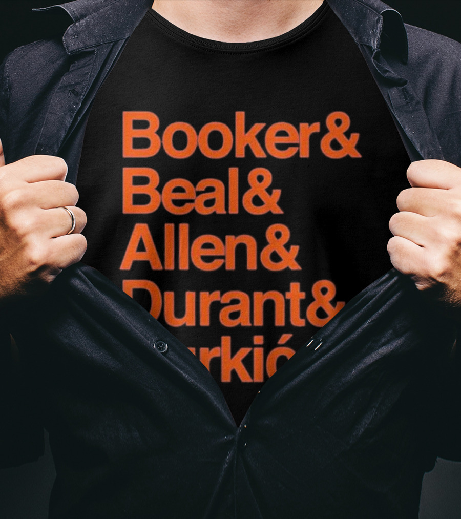 Booker Beal Allen Durant Nurkic Phoenix Suns NBA Players Names T-Shirt