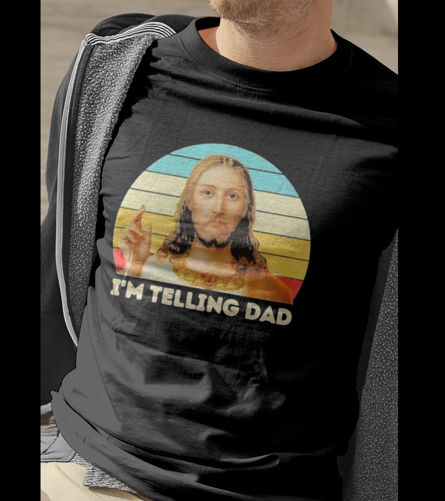 Christian Jesus I'm Telling Dad Retro T-Shirt