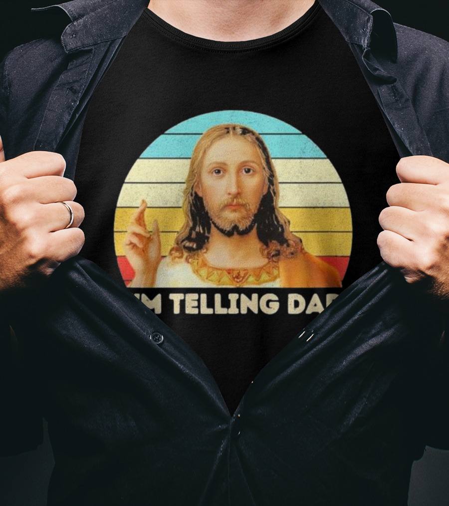 Christian Jesus I'm Telling Dad Retro T-Shirt