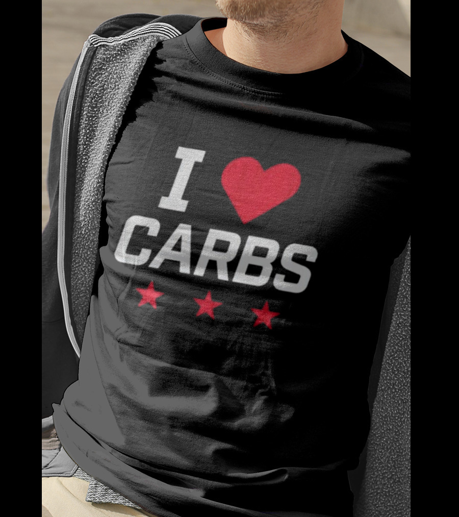 I Love Carbs Washington Capitals Fan Shirt With Red Heart And Three Stars T-Shirt