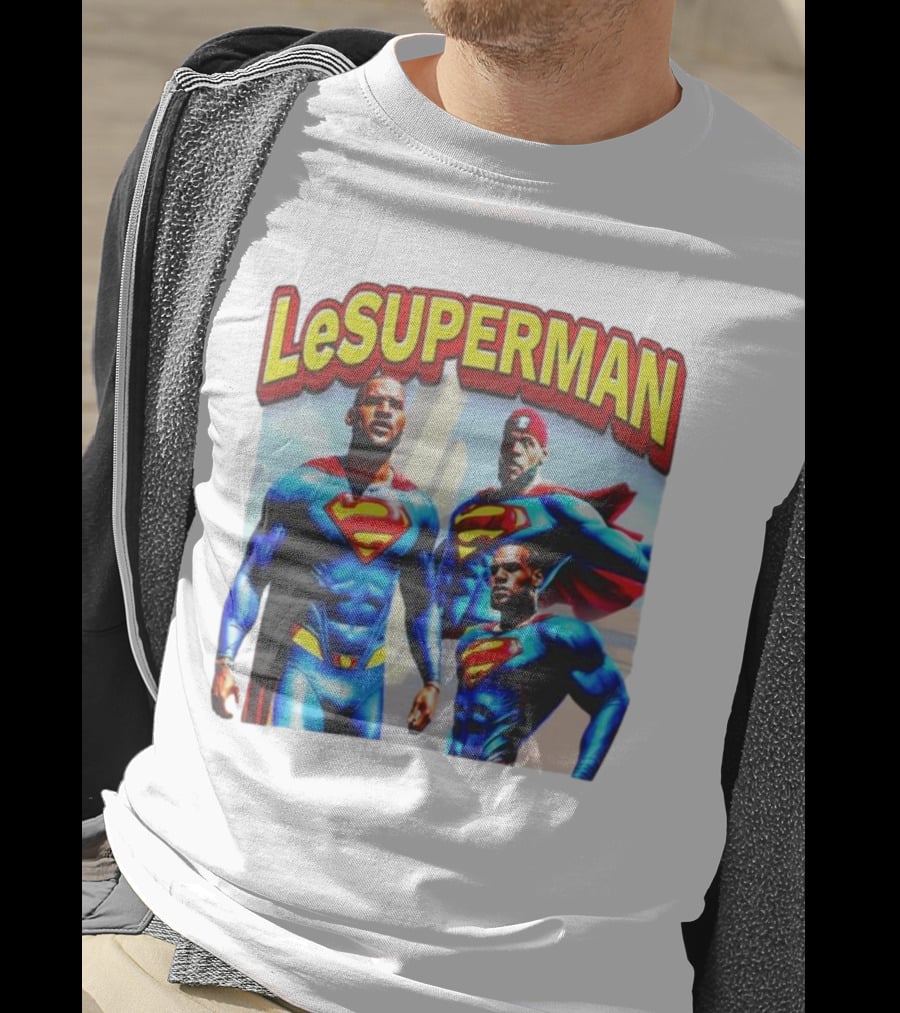 LeSuperman Lebron James Superman Trio Heroic Pose T-Shirt