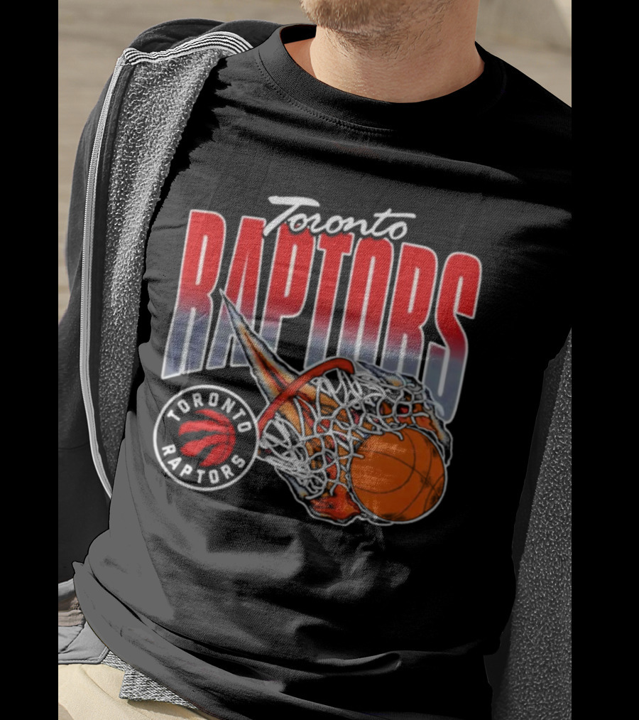 Toronto Raptors Basketball Flaming Net T-Shirt