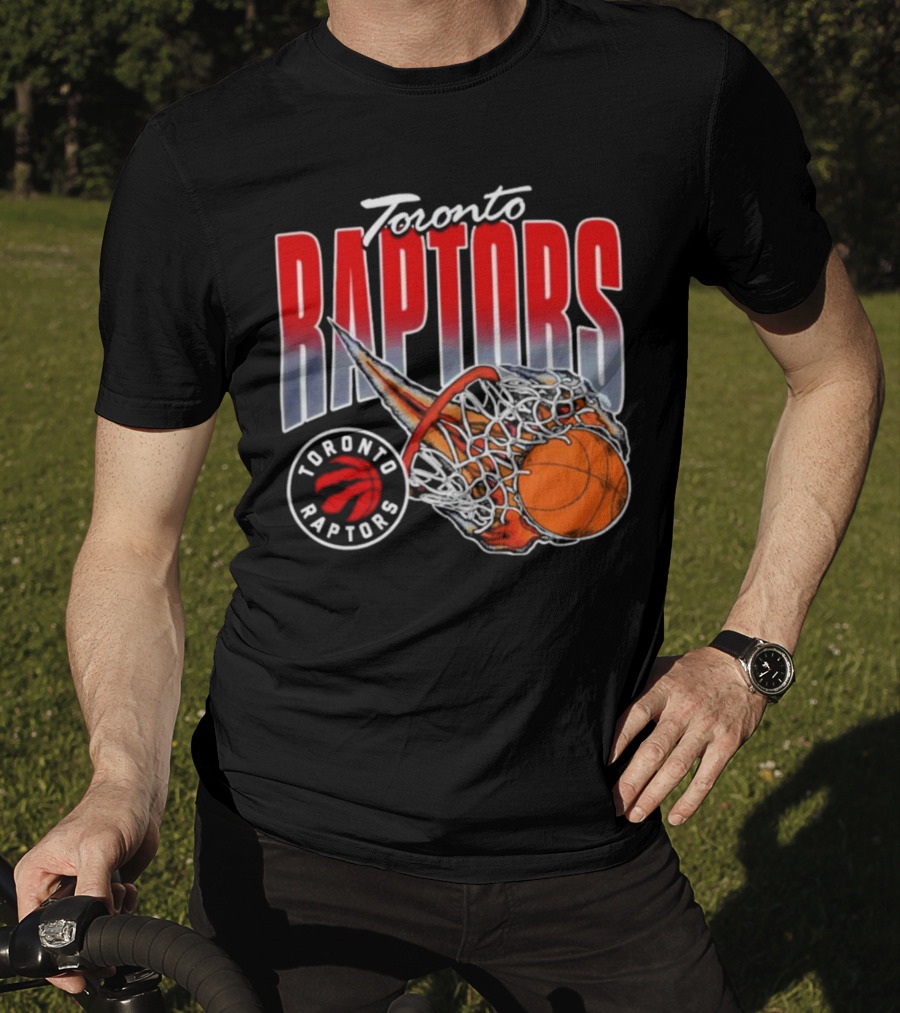 Toronto Raptors Basketball Flaming Net T-Shirt