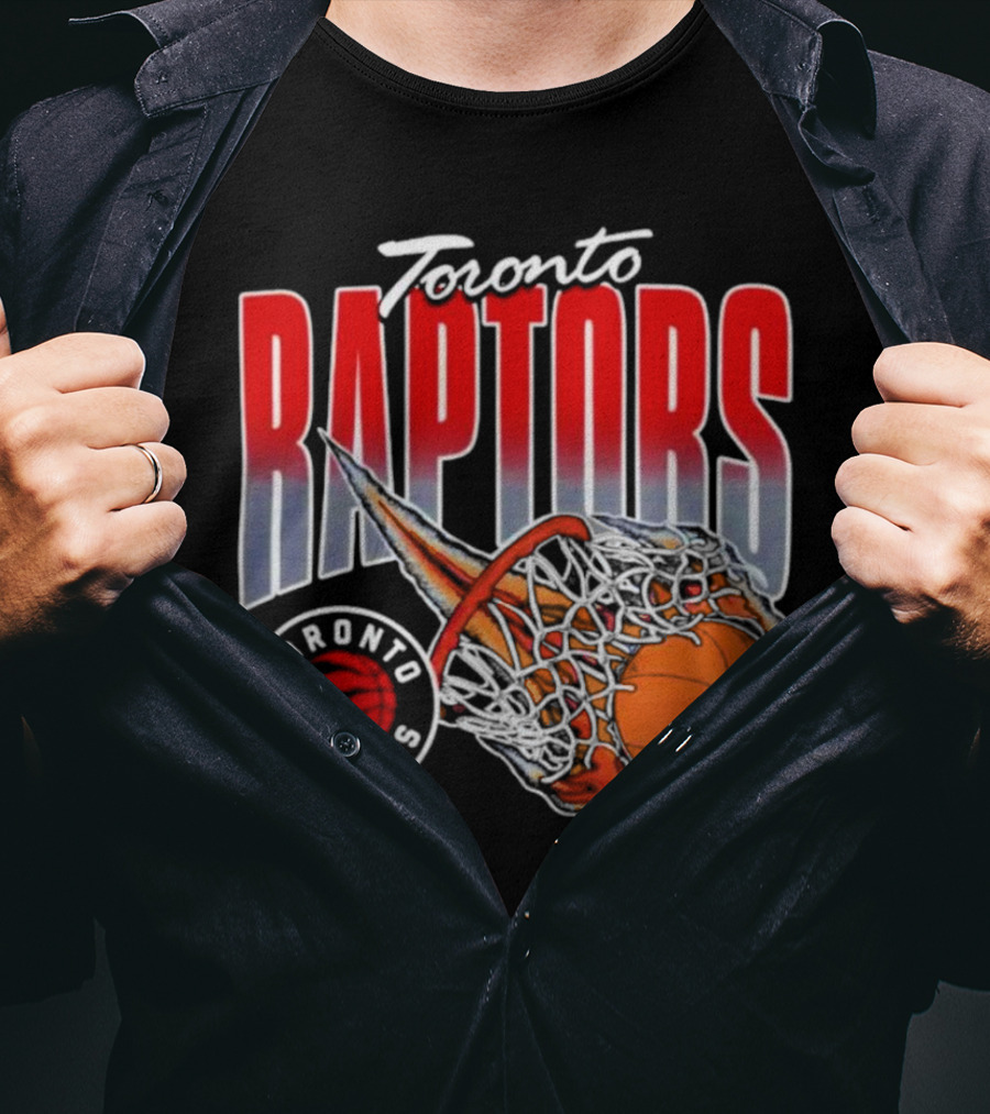 Toronto Raptors Basketball Flaming Net T-Shirt