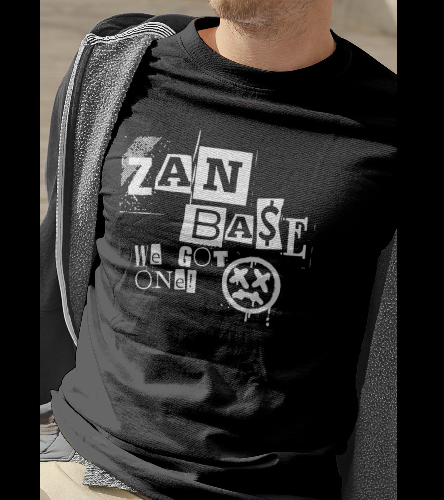 Zan Base We Got One Grunge Collage With Drip Face T-Shirt