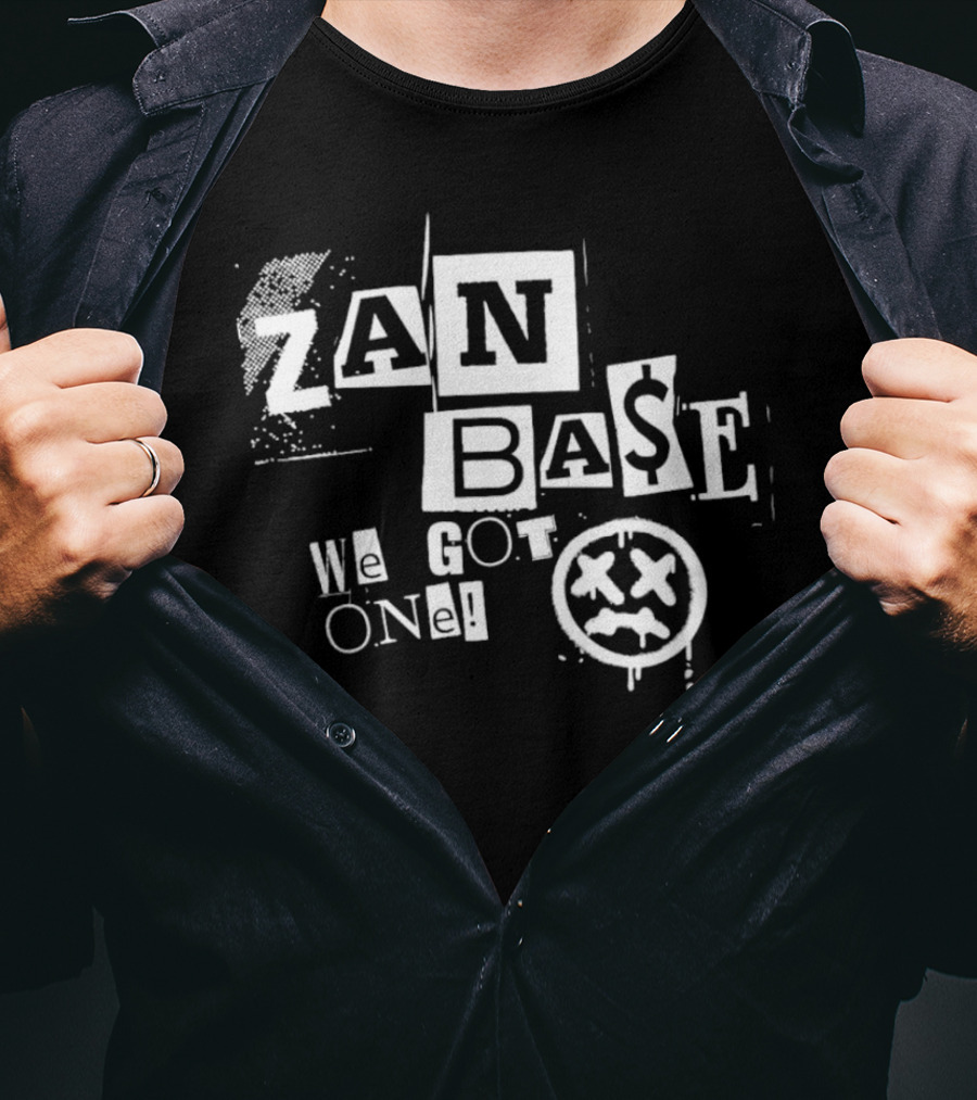 Zan Base We Got One Grunge Collage With Drip Face T-Shirt