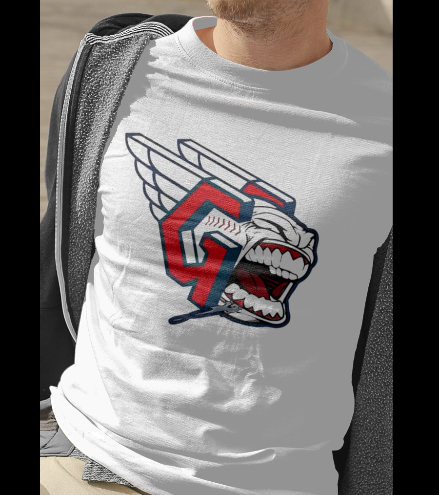 Cleveland Guardians Wings Logo With Fierce Expression T-Shirt