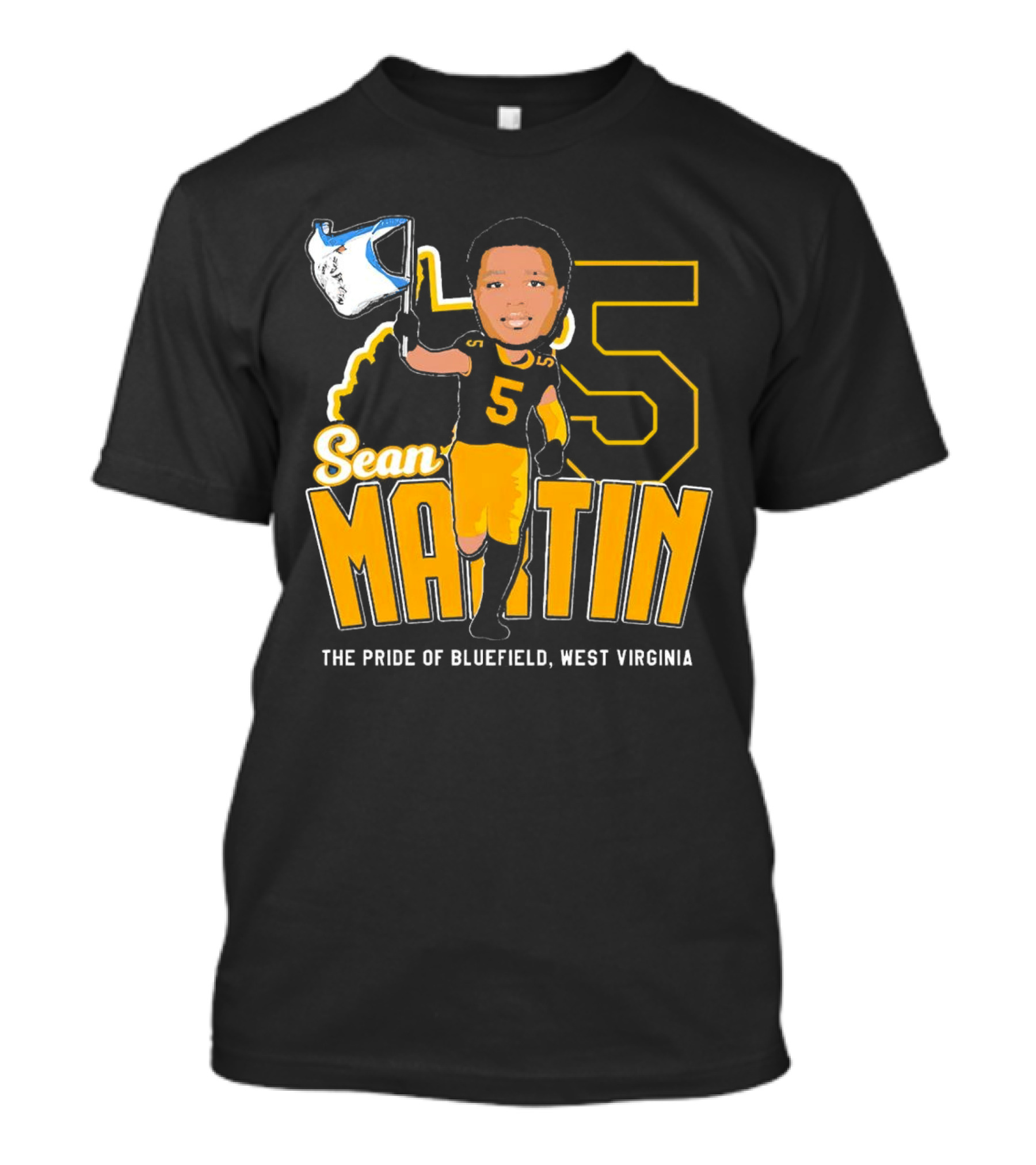 Sean Martin Number 5 The Pride Of Bluefield West Virginia Mountaineers Football T-Shirt
