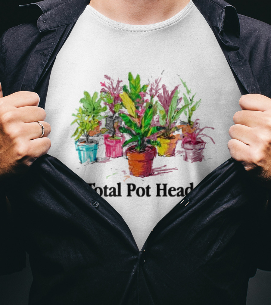 Total Pot Head Colorful Potted Plants T-Shirt