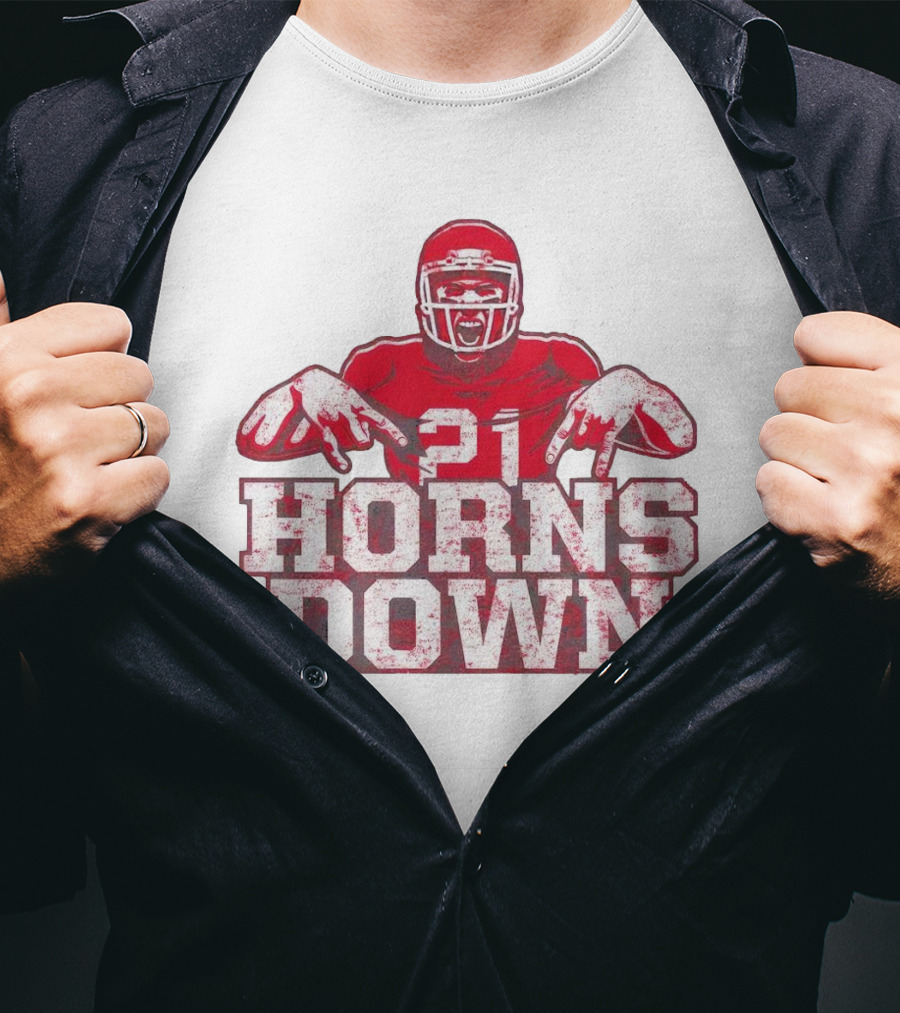 21 Horns Down Arkansas Razorbacks Football T-Shirt