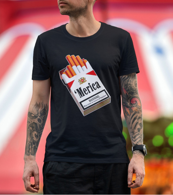 Premium T-Shirt: Merica Marlboro Warning Excess of Freedom T-Shirt Merica Marlboro Warning Excess of Freedom T-Shirt