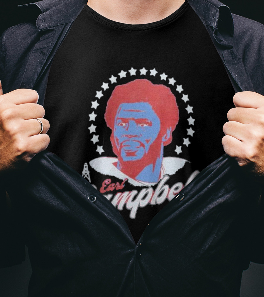 Earl Campbell Houston Oilers Retro Football Icon Stars T-Shirt