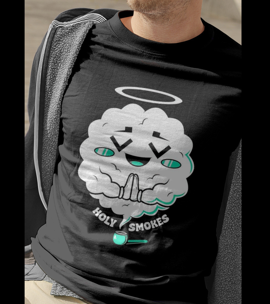 Holy Smokes Cloud With Halo And Pipe T-Shirt