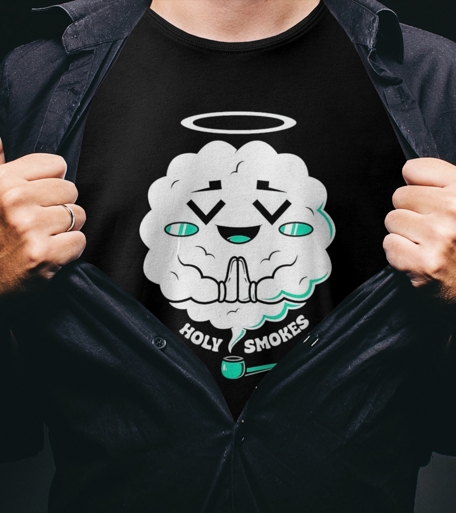 Holy Smokes Cloud With Halo And Pipe T-Shirt