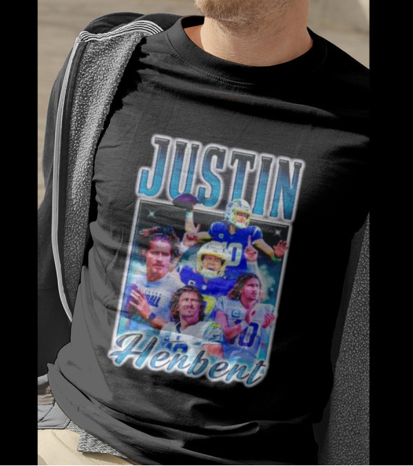 Justin Herbert Dynamic Football Moments Layered T-Shirt