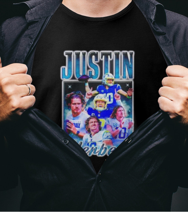 Justin Herbert Dynamic Football Moments Layered T-Shirt