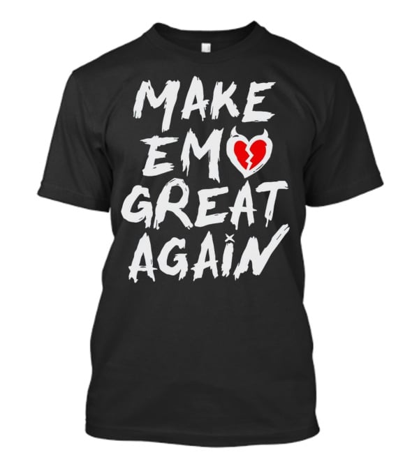 MAKE EMO GREAT AGAIN Broken Heart Devil Horns T-Shirt