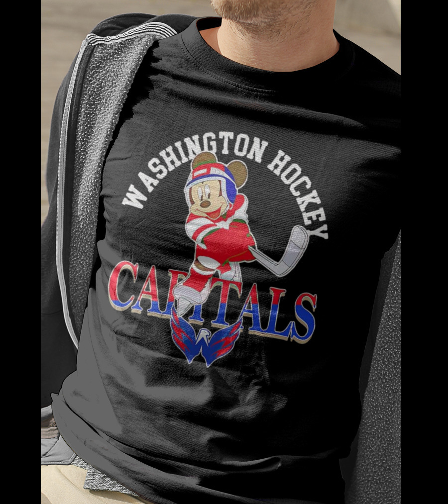 Washington Capitals Mickey Mouse Hockey Player T-Shirt