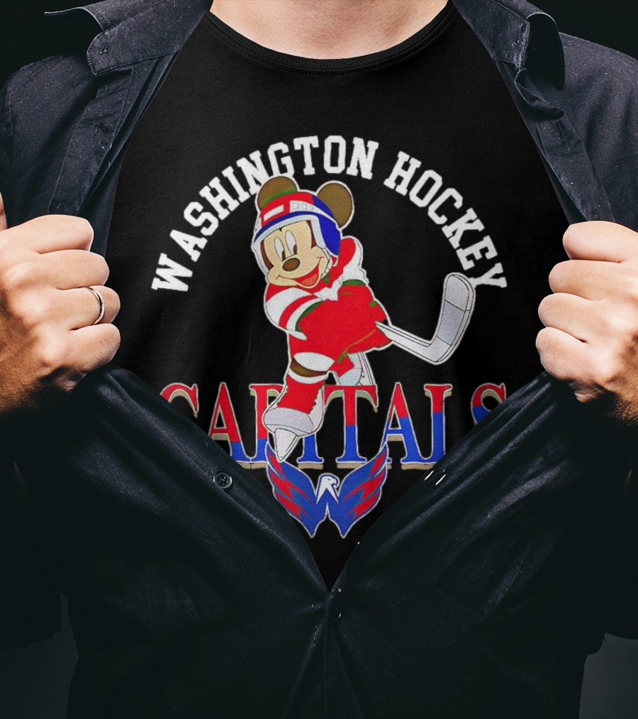 Washington Capitals Mickey Mouse Hockey Player T-Shirt