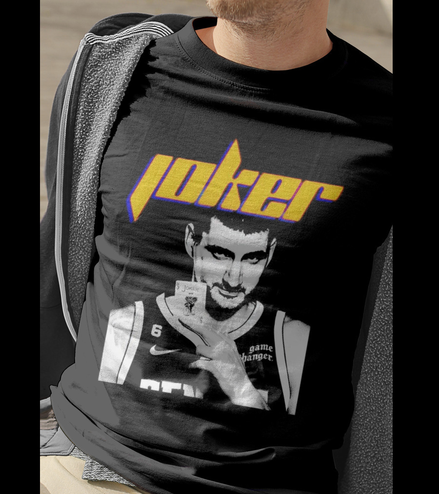 Nikola Jokic Joker Card Game Changer 6 Denver Basketball T-Shirt
