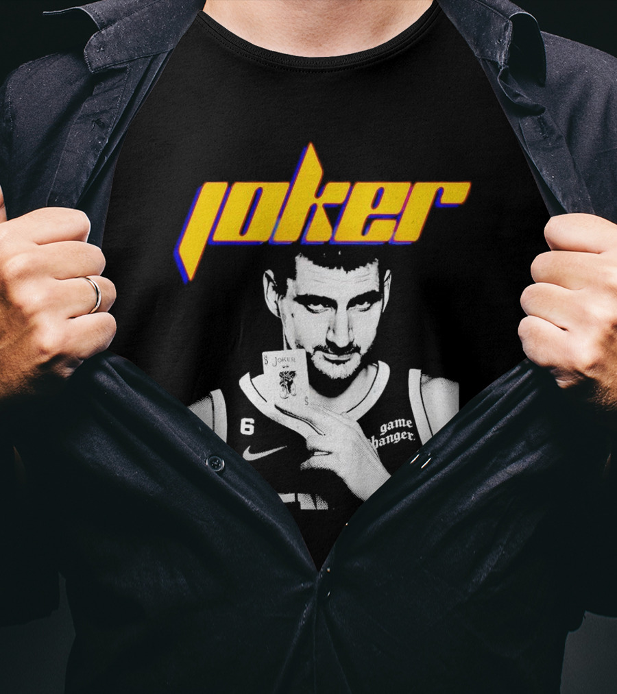 Nikola Jokic Joker Card Game Changer 6 Denver Basketball T-Shirt