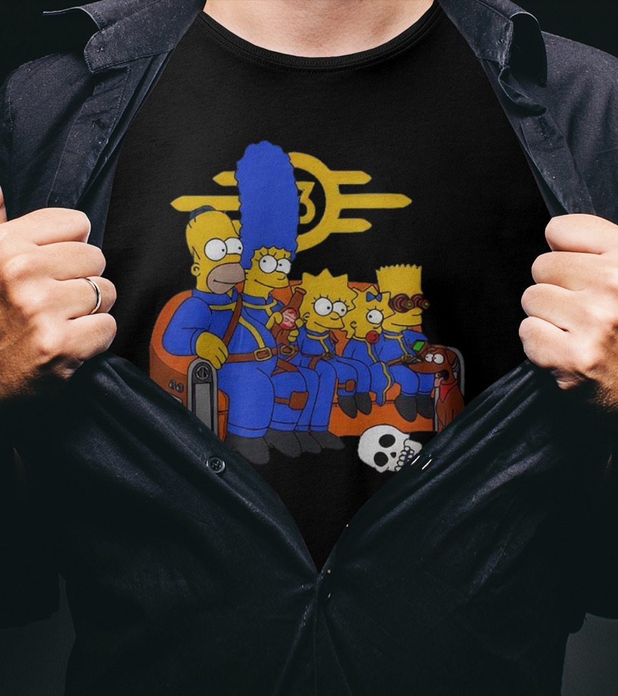 The Simpsons Fallout Vault-Tec Nuclear Family Crossover T-Shirt