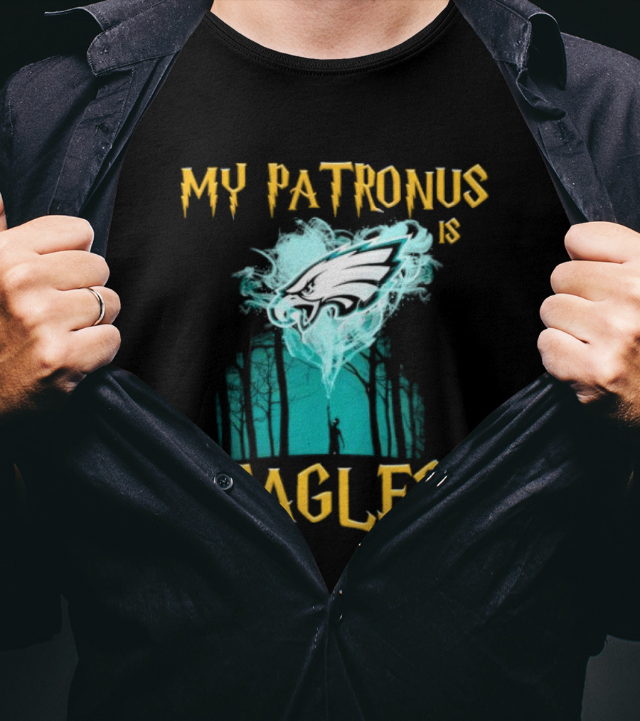 My Patronus Is Philadelphia Eagles Forest Scene Football Fan Magic Charm T-Shirt