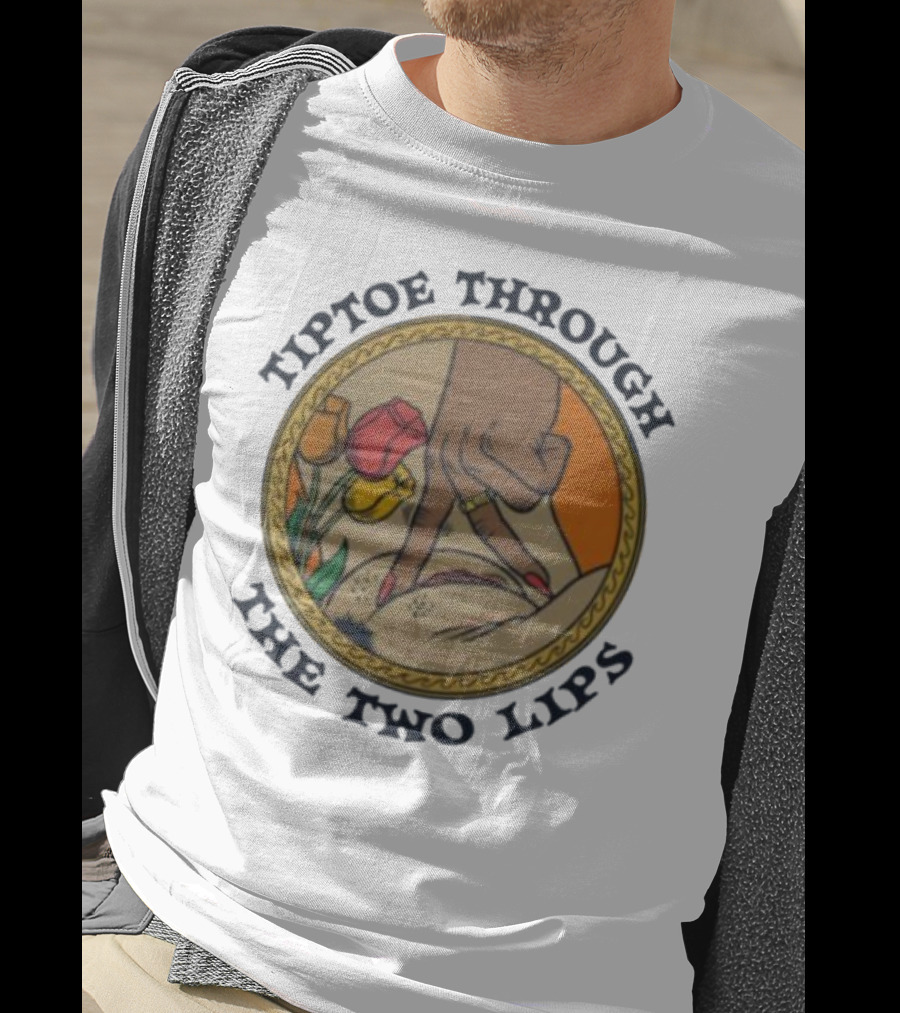 Tiptoe Through The Two Lips With Tulips And Hand Gesture T-Shirt